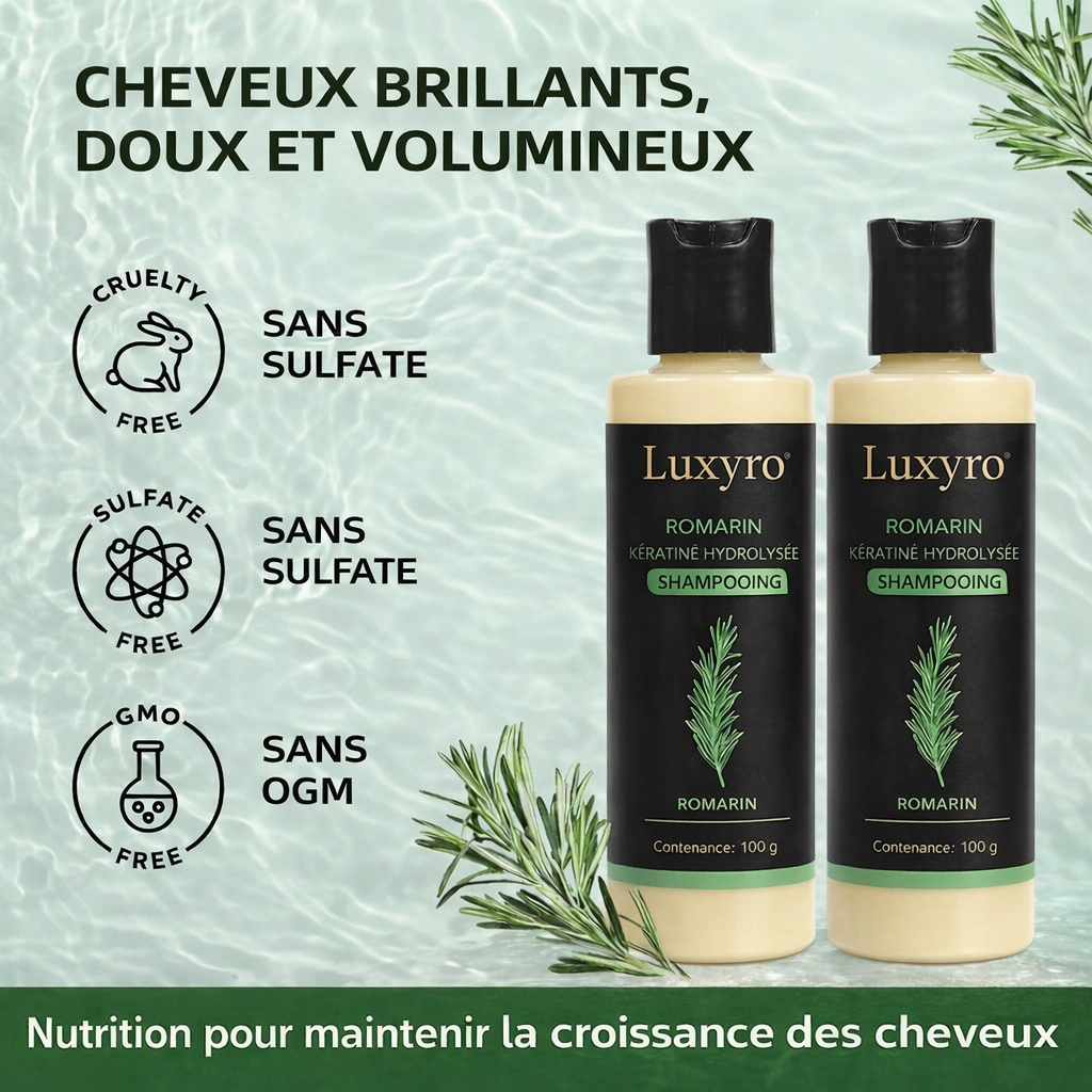 Shampooing au Romarin & Kératine - LUXYRO