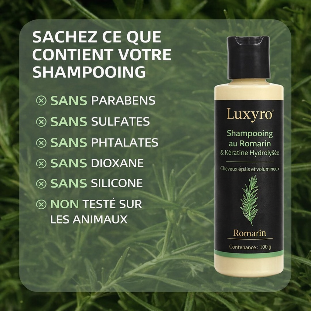 Shampooing au Romarin & Kératine - LUXYRO